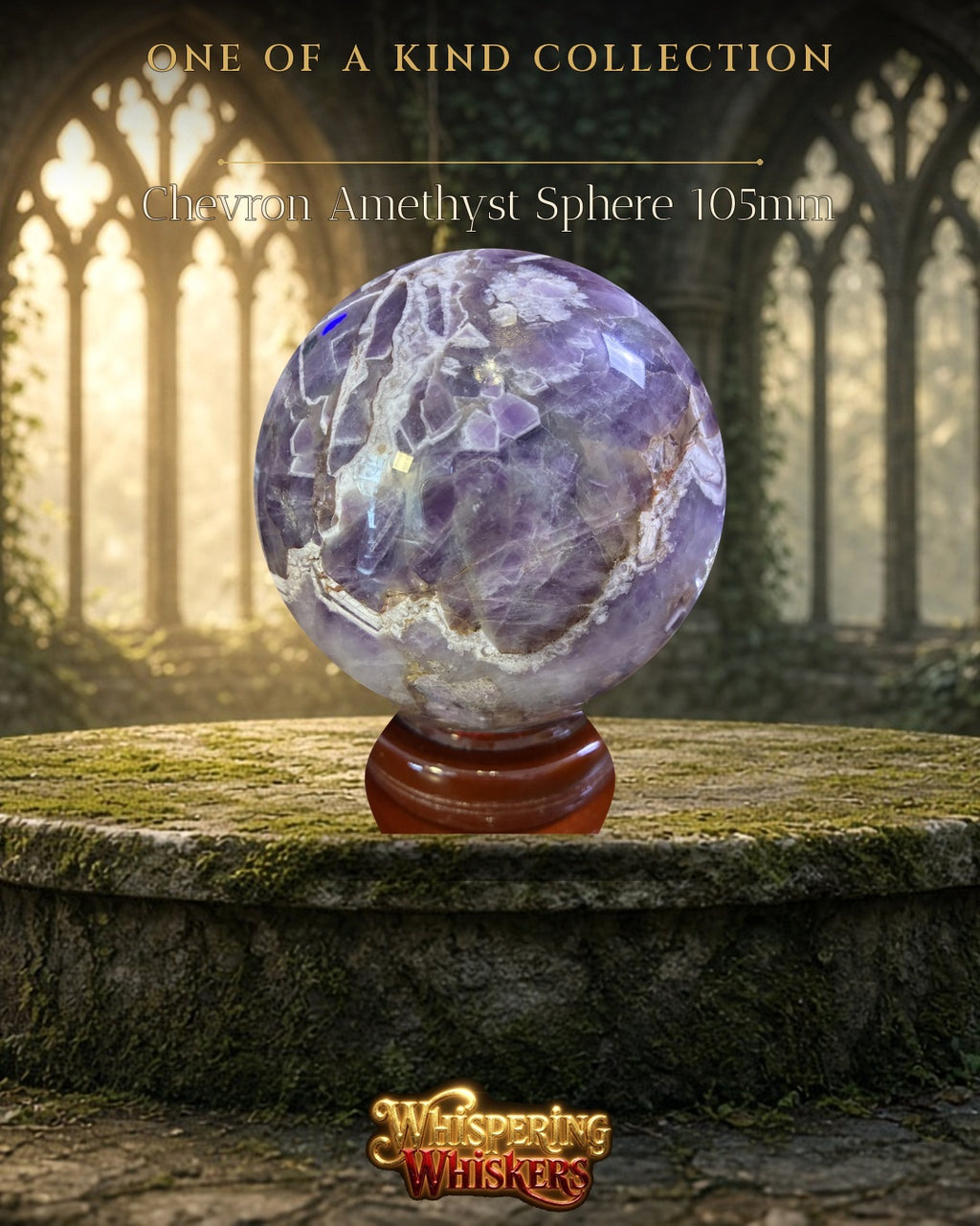 Chevron Amethyst Sphere 105 mm