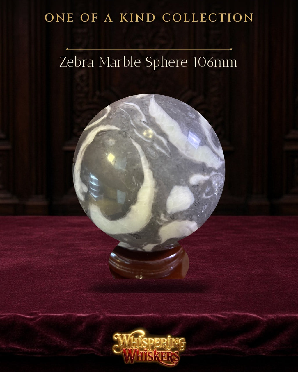 Zebra Marble Sphere 106 mm